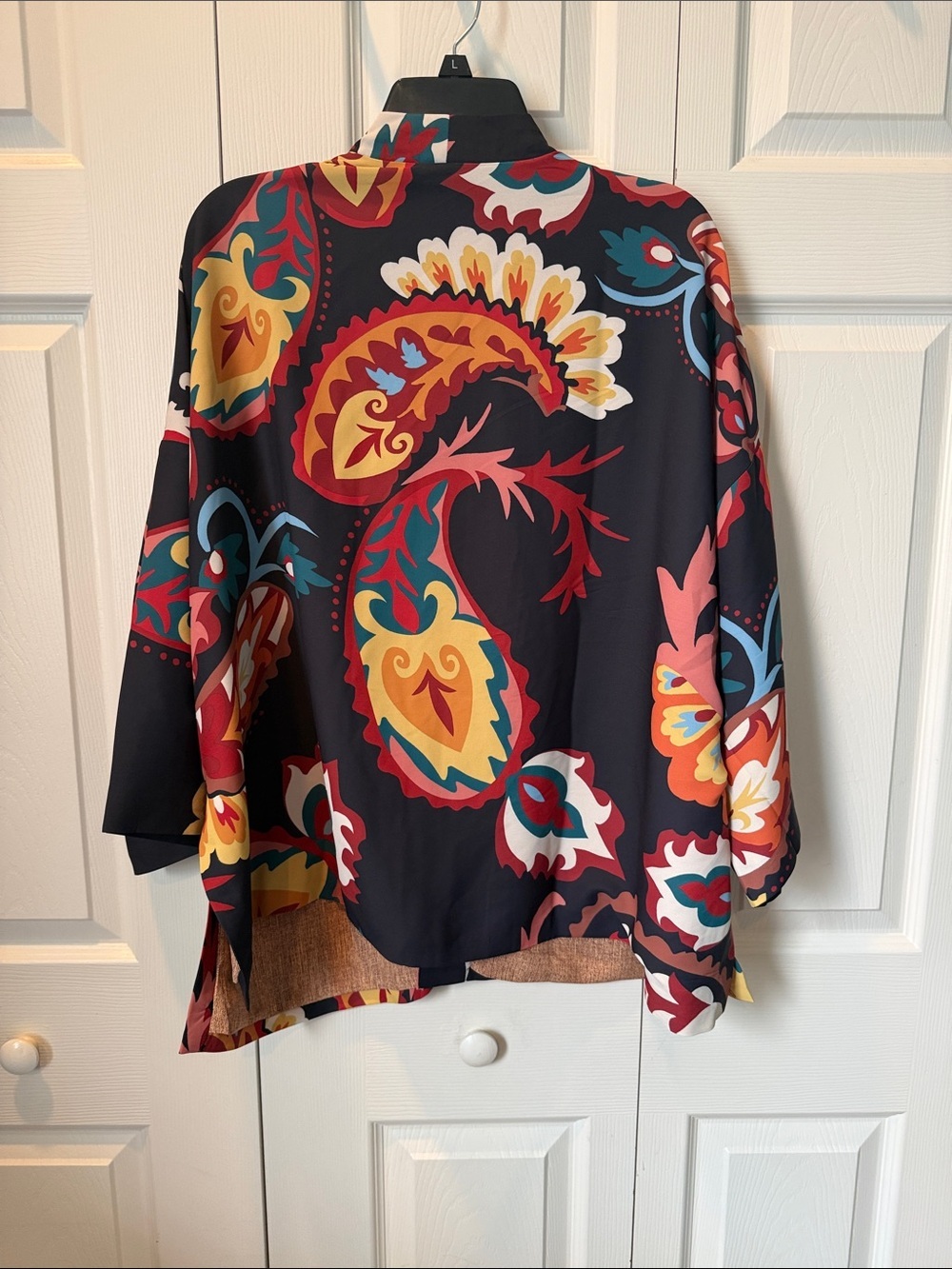 # NWT L/XL Chico’s Perennial Vine Short Kimono Open Front Kimono Jacket - Picture 7 of 9